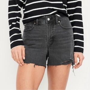 Old Navy High-Waisted OG Jean Cut-Off Shorts in Black Wash